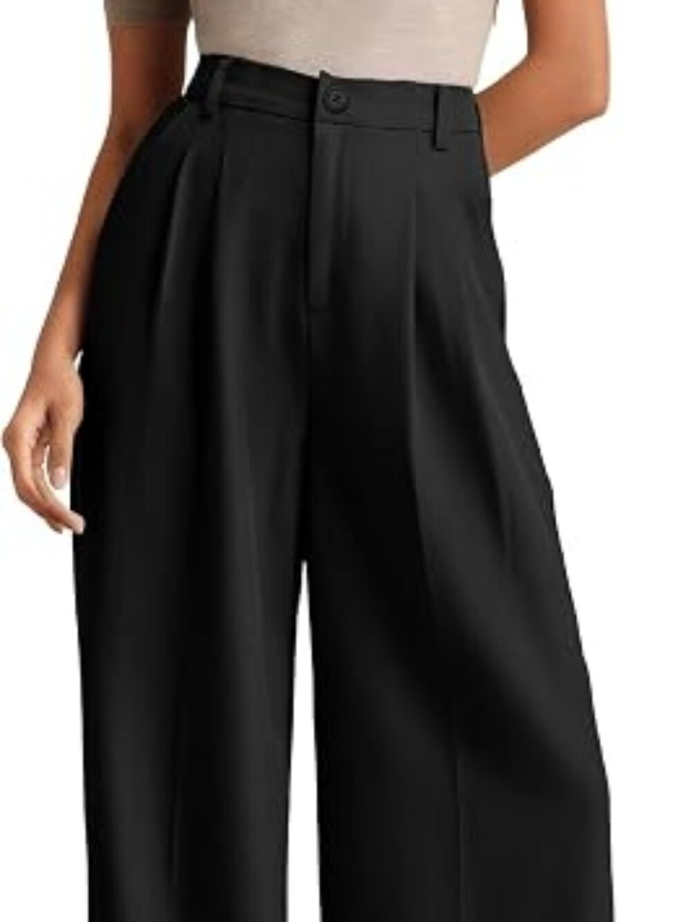 Black Front Pleat Slacks, M